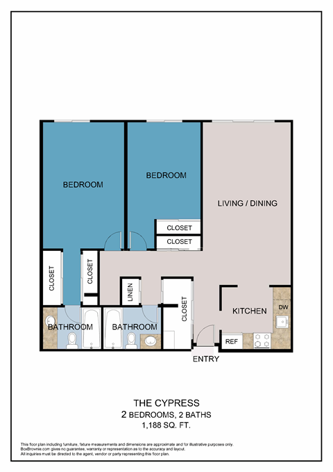 The Cypress Floor Plan at ELEVATE Apartment Homes, Minneapolis